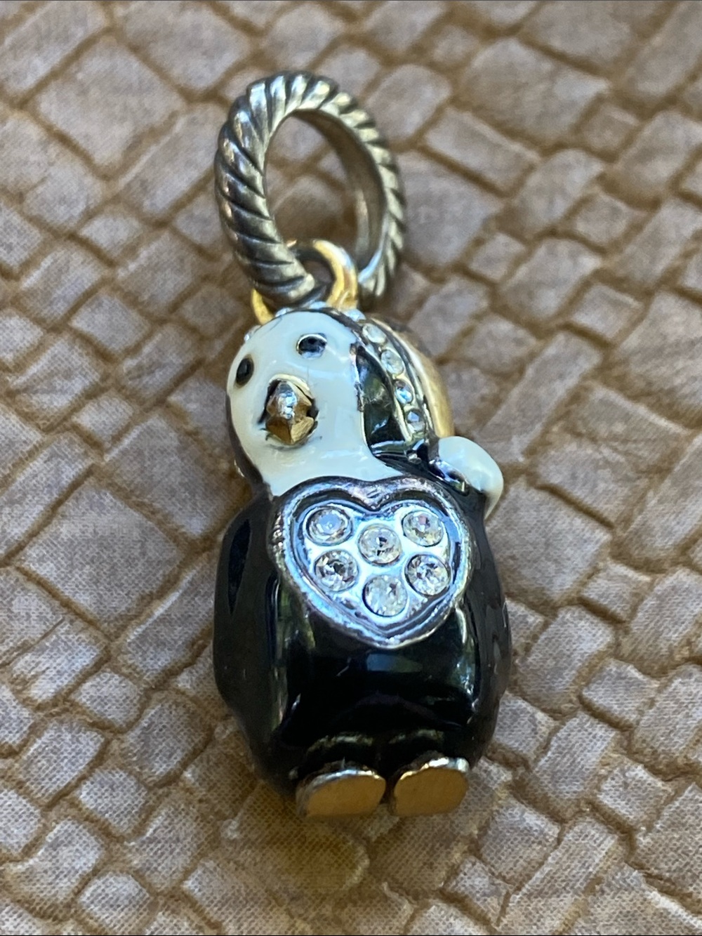 Brighton Penguin Charm Pendant with Heart Rhinestones